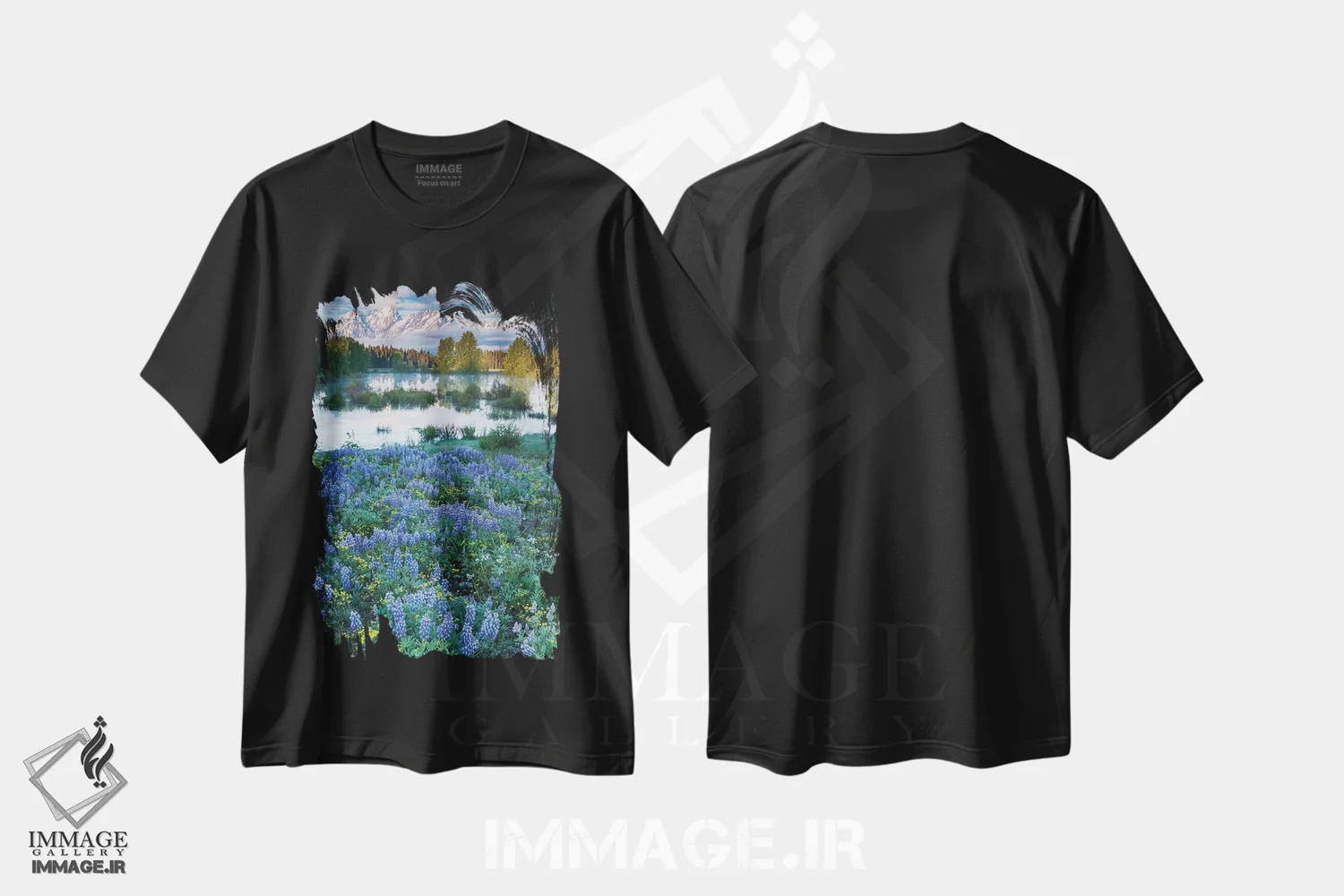 تیشرت مشکی طرح دار آثار جورج تئودور - immage.ir