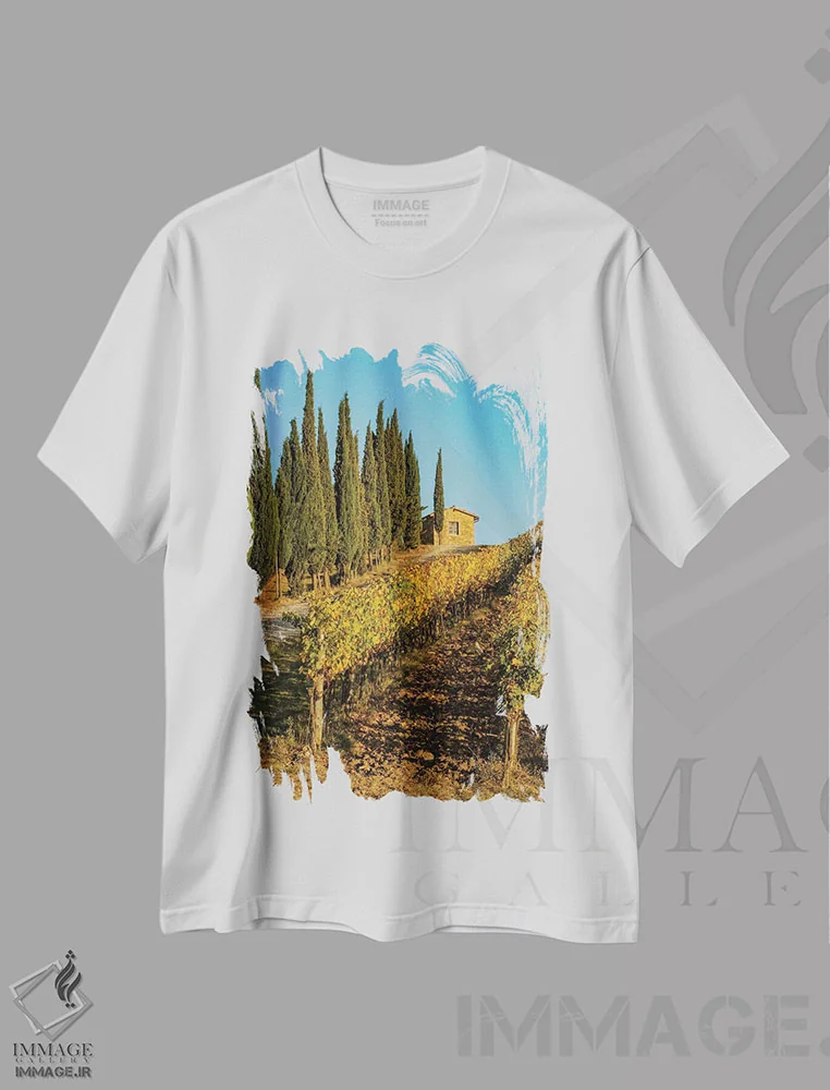 تیشرت سفید طرح دار آثار جورج تئودور - فروشگاه ایماژ
