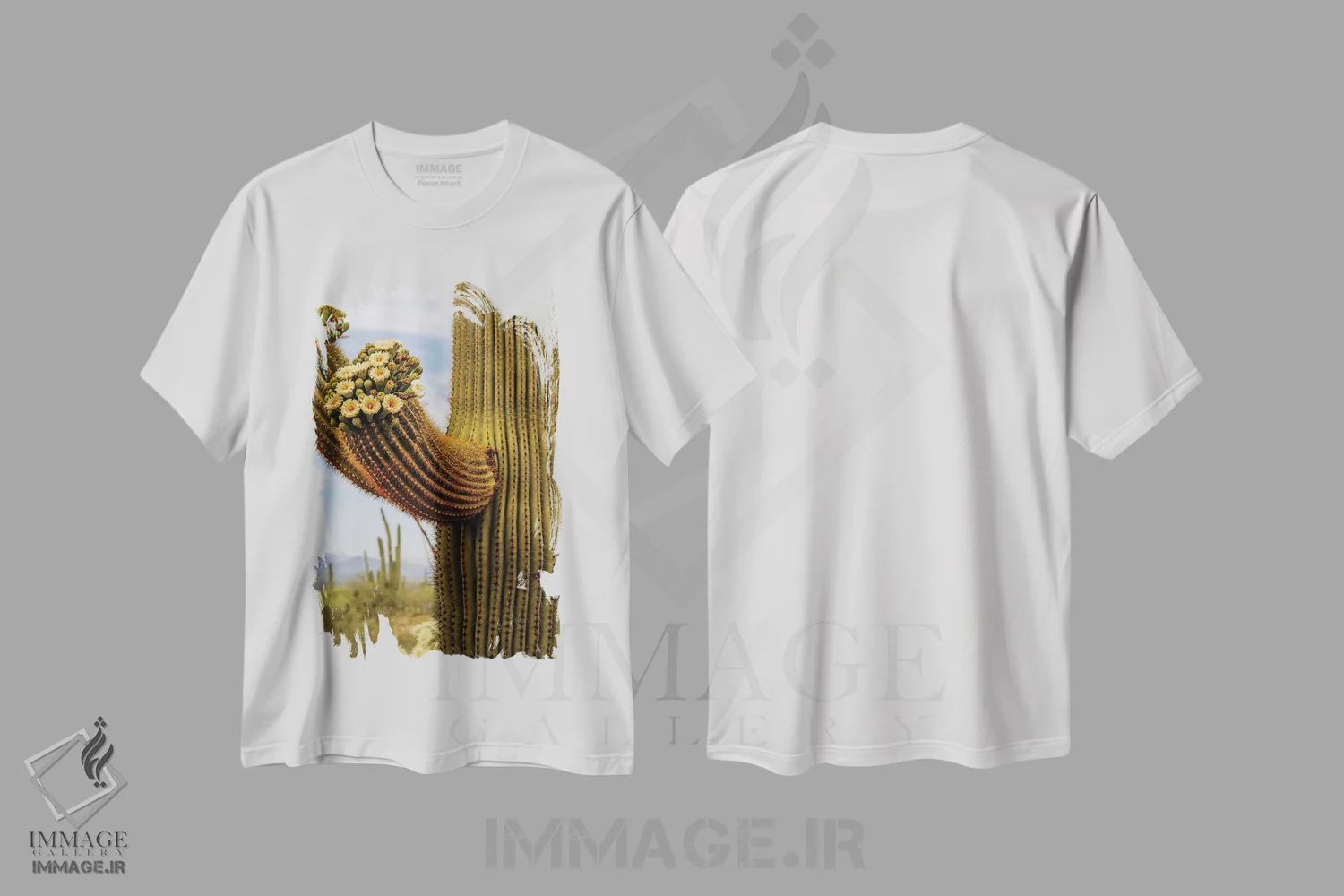 تیشرت سفید طرح دار Arizona.,گل های کاکتوس، آریزونا، عکاسی ماکرو اثر جورج و مارولو تئودور | فروشگاه ایماژ