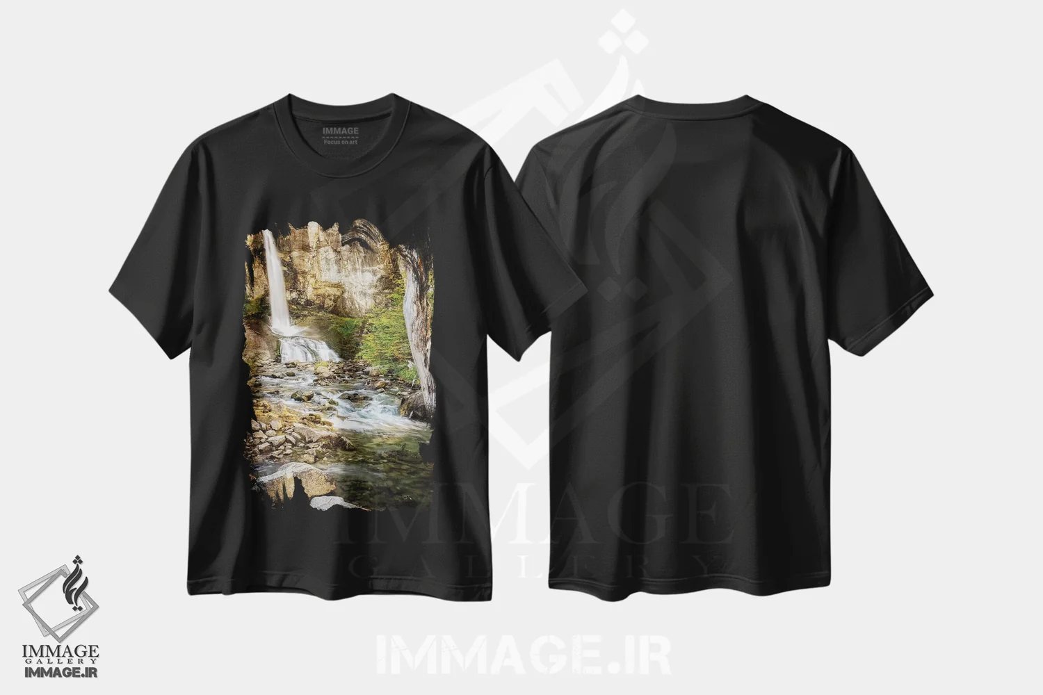 تیشرت مشکی طرح دار آثار جورج تئودور - immage.ir