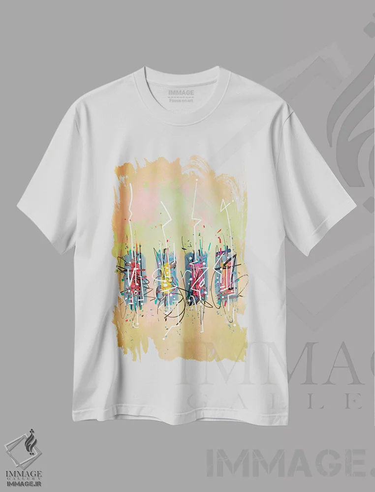 تیشرت سفید طرح دار مشاوران اثر گییرمو آریسمندی | فروشگاه ایماژ