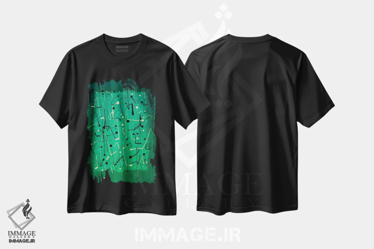 تیشرت مشکی طرح دار سرنخ ها ۳ اثر گییرمو آریسمندی | فروشگاه ایماژ