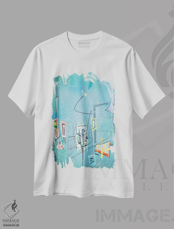 تیشرت سفید طرح دار دوستان کنار استخر اثر گییرمو آریسمندی | immage.ir