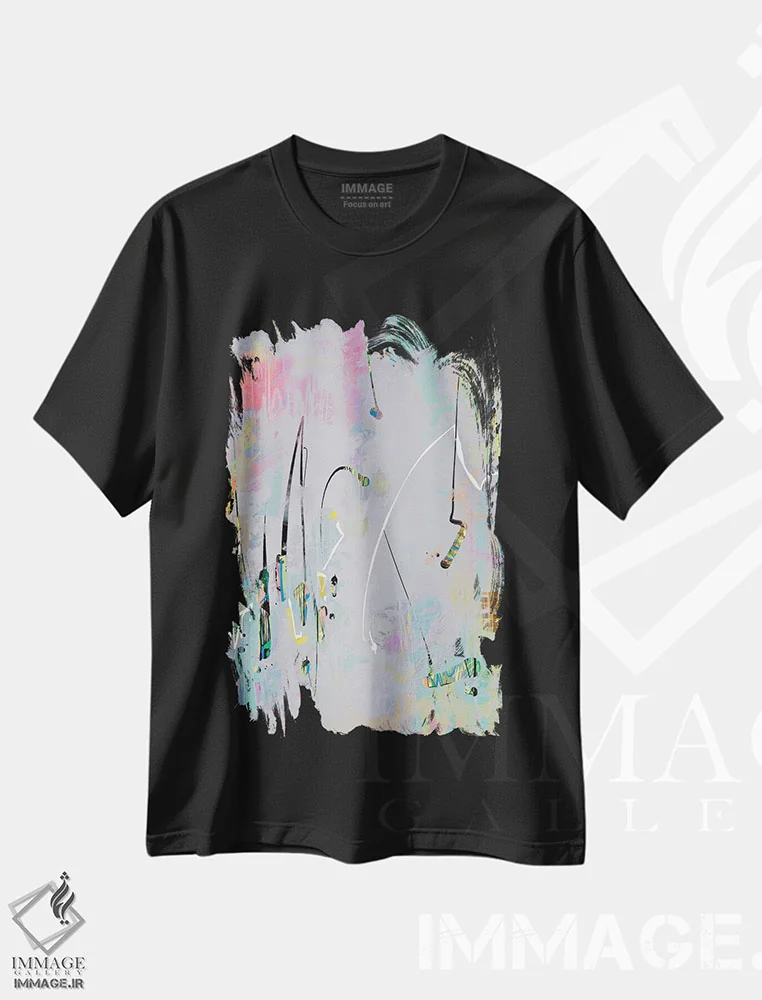 تیشرت مشکی طرح دار نجوای شیشه ای اثر گییرمو آریسمندی | فروشگاه ایماژ