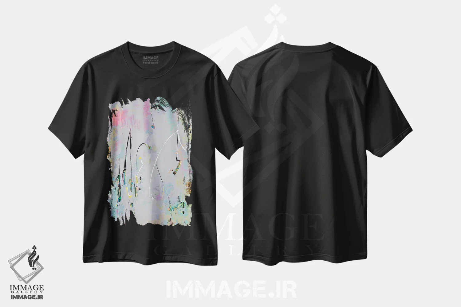 تیشرت مشکی طرح دار نجوای شیشه ای اثر گییرمو آریسمندی | فروشگاه ایماژ