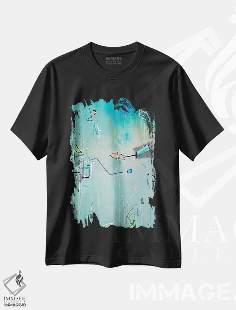تیشرت مشکی طرح دار ایکاری اثر گییرمو آریسمندی | فروشگاه ایماژ