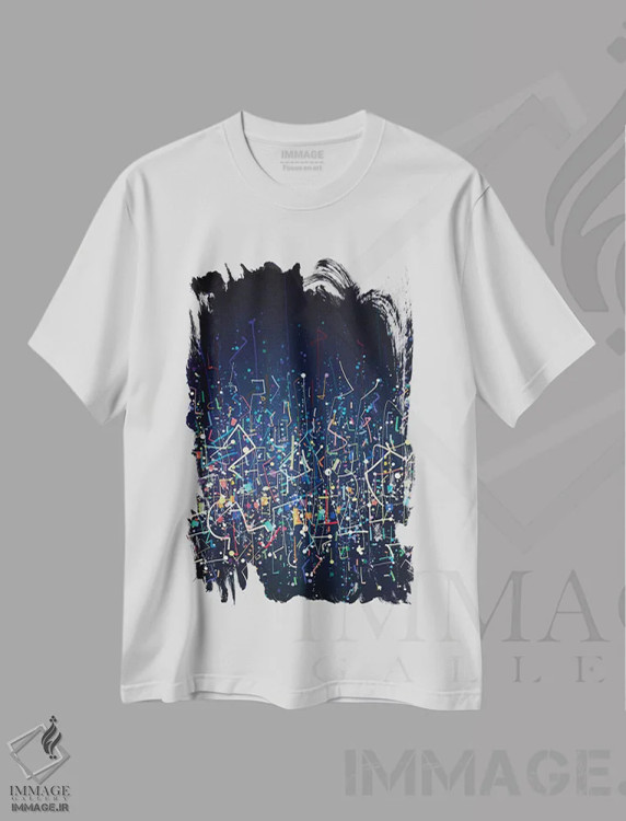 تیشرت سفید طرح دار بی خوابی اثر گییرمو آریسمندی | فروشگاه ایماژ