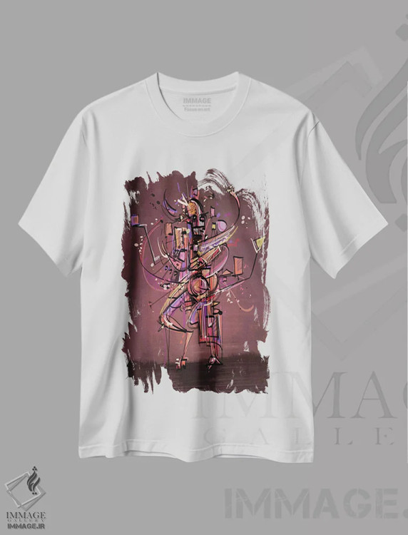 تیشرت سفید طرح دار نوازنده ۱ اثر گییرمو آریسمندی | immage.ir