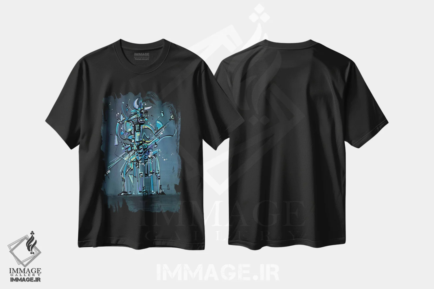 تیشرت مشکی طرح دار نوازنده ۲ اثر گییرمو آریسمندی | immage.ir