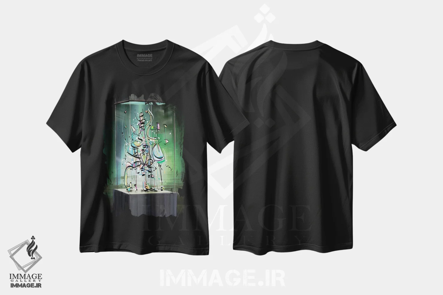 تیشرت مشکی طرح دار شخصیت باستانی ۲ اثر گییرمو آریسمندی | immage.ir