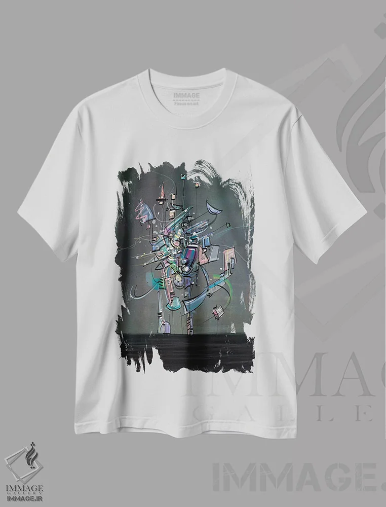 تیشرت سفید طرح دار نوازنده ۶ اثر گییرمو آریسمندی | immage.ir