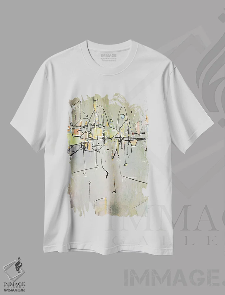 تیشرت سفید طرح دار سراب اثر گییرمو آریسمندی | فروشگاه ایماژ