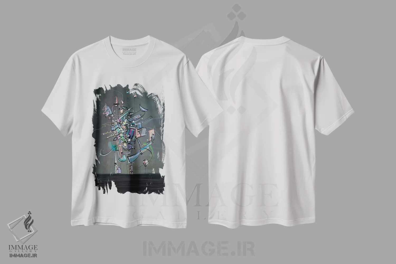 تیشرت سفید طرح دار نوازنده ۶ اثر گییرمو آریسمندی | immage.ir