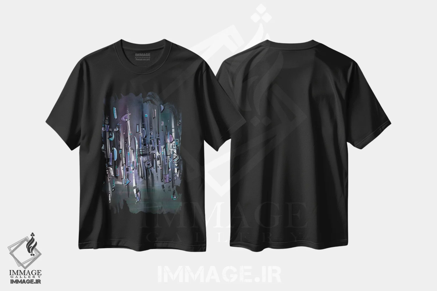 تیشرت مشکی طرح دار پیتزیکاتو اثر گییرمو آریسمندی | immage.ir