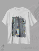 تیشرت سفید طرح دار شهر لوله کشی اثر گییرمو آریسمندی | فروشگاه ایماژ