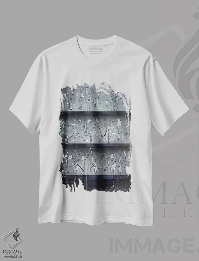 تیشرت سفید طرح دار شعر ۱ اثر گییرمو آریسمندی | فروشگاه ایماژ
