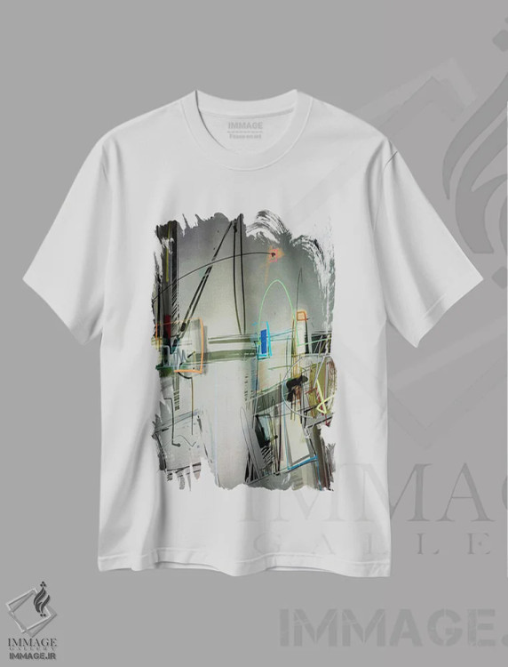 تیشرت سفید طرح دار قضیه ۱ اثر گییرمو آریسمندی | فروشگاه ایماژ