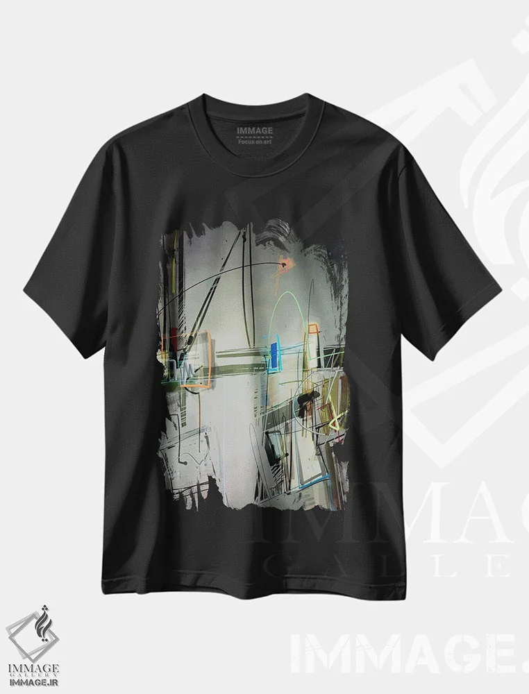 تیشرت مشکی طرح دار قضیه ۱ اثر گییرمو آریسمندی | immage.ir