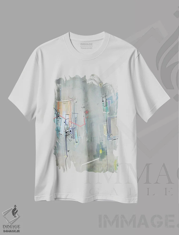 تیشرت سفید طرح دار قضیه ۲ اثر گییرمو آریسمندی | immage.ir