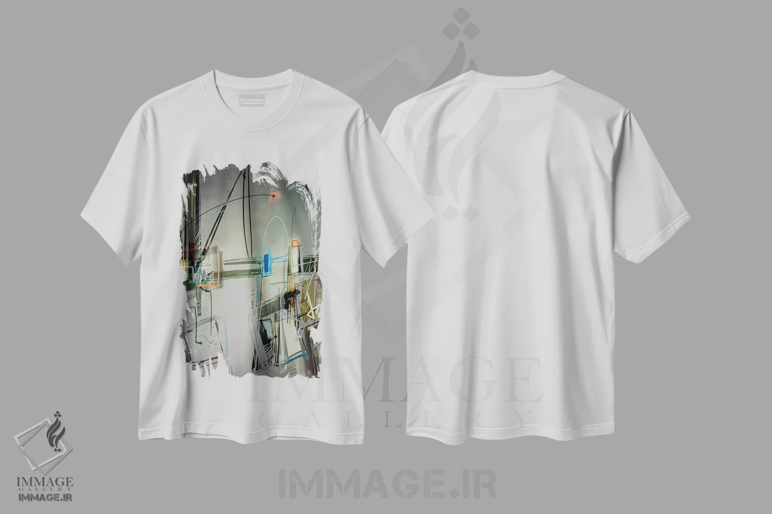 تیشرت سفید طرح دار قضیه ۱ اثر گییرمو آریسمندی | فروشگاه ایماژ
