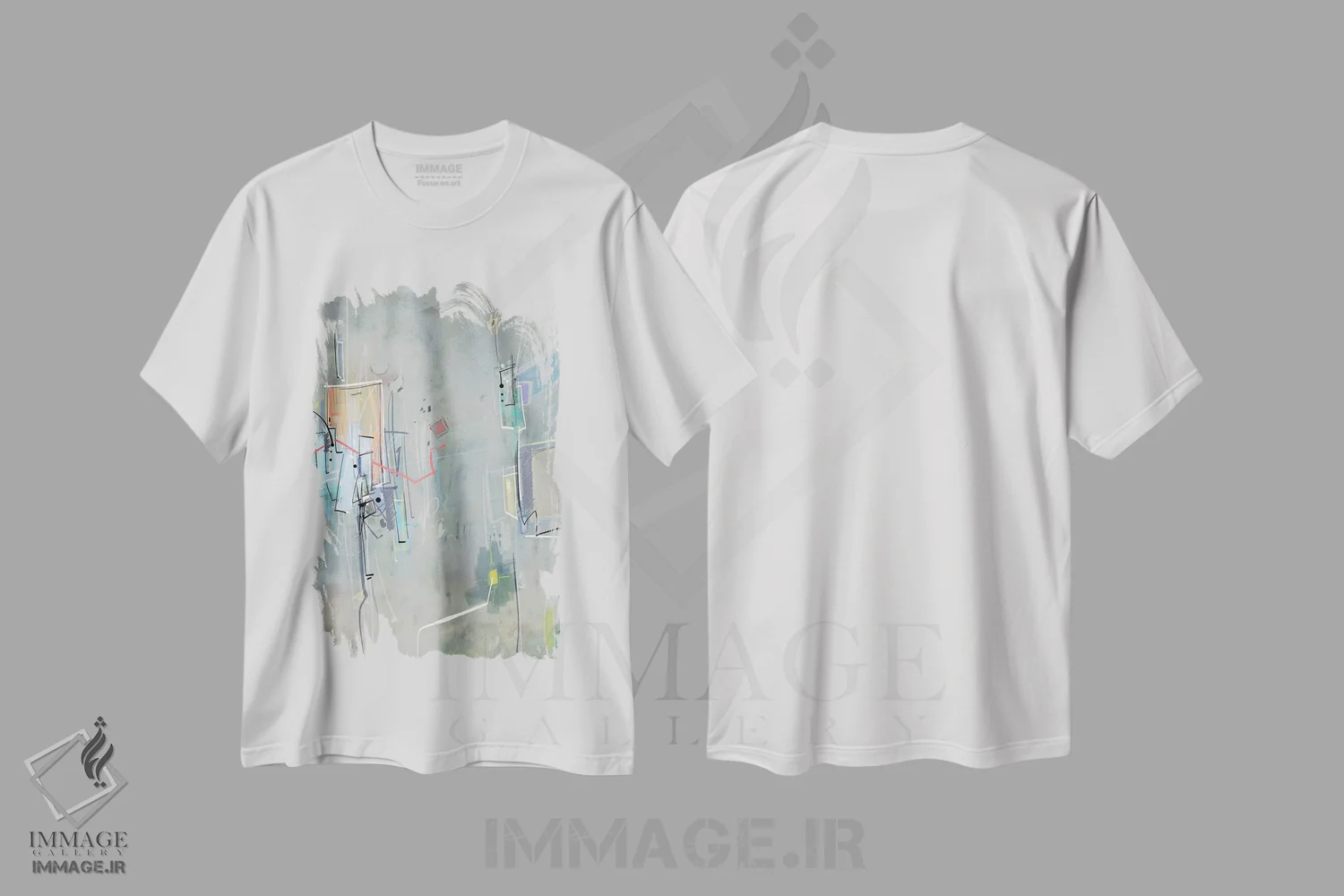 تیشرت سفید طرح دار قضیه ۲ اثر گییرمو آریسمندی | immage.ir