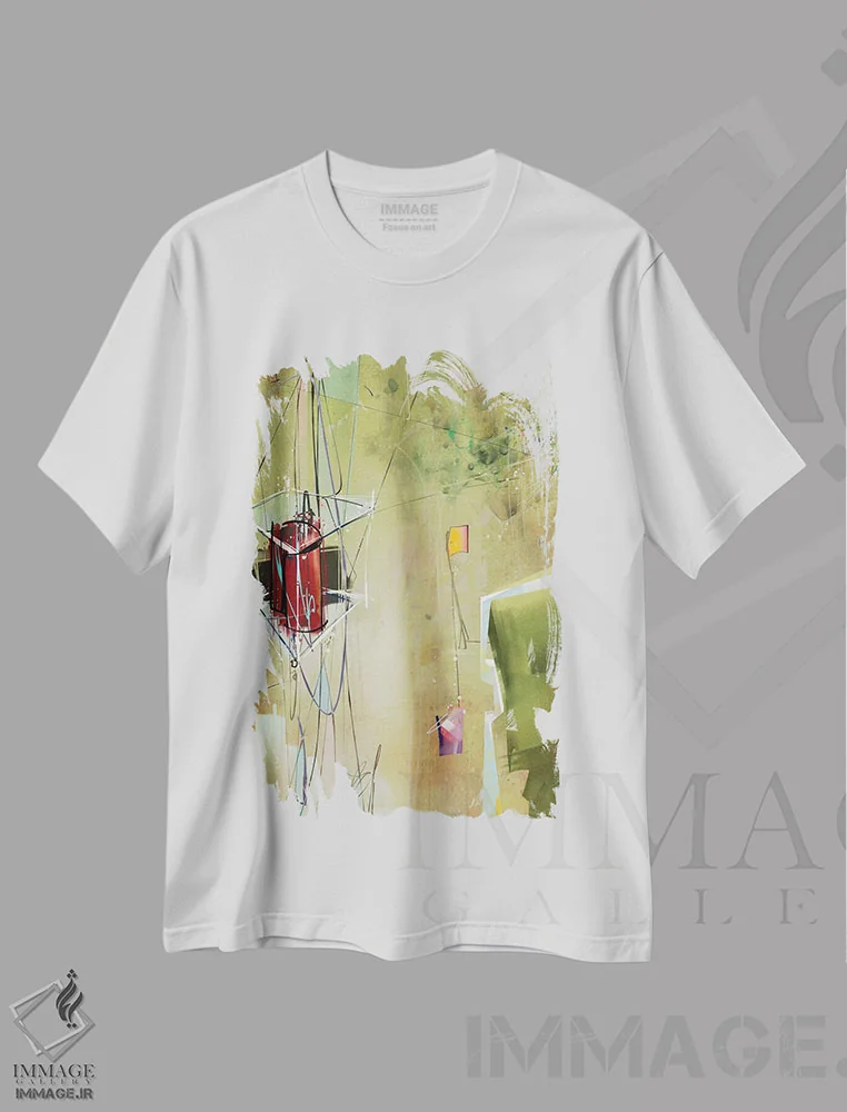 تیشرت سفید طرح دار قضیه ۳ اثر گییرمو آریسمندی | immage.ir