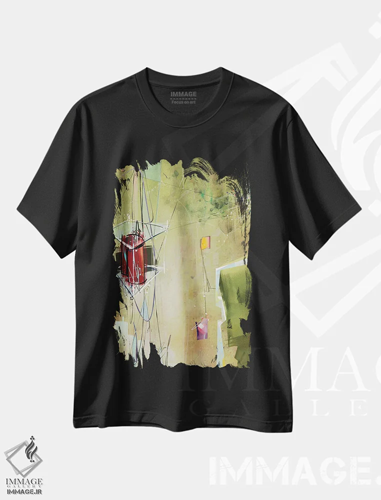 تیشرت مشکی طرح دار قضیه ۳ اثر گییرمو آریسمندی | فروشگاه ایماژ
