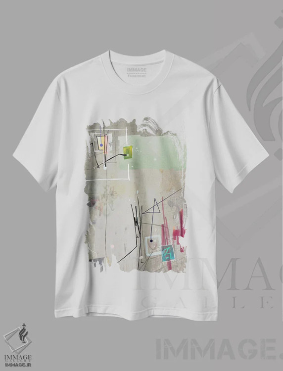 تیشرت سفید طرح دار قضیه ۴ اثر گییرمو آریسمندی | فروشگاه ایماژ