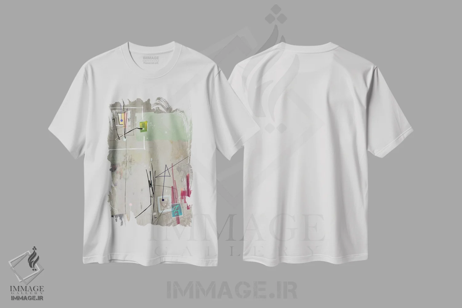 تیشرت سفید طرح دار قضیه ۴ اثر گییرمو آریسمندی | فروشگاه ایماژ