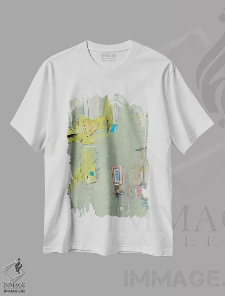 تیشرت سفید طرح دار قضیه ۵ اثر گییرمو آریسمندی | immage.ir