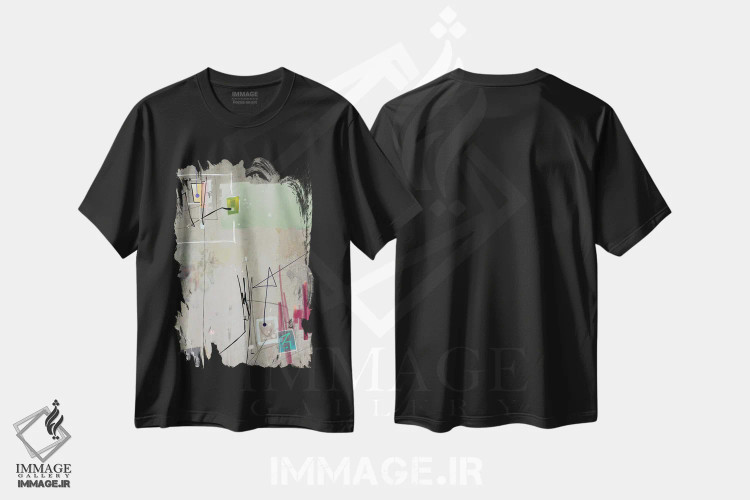 تیشرت مشکی طرح دار قضیه ۴ اثر گییرمو آریسمندی | immage.ir