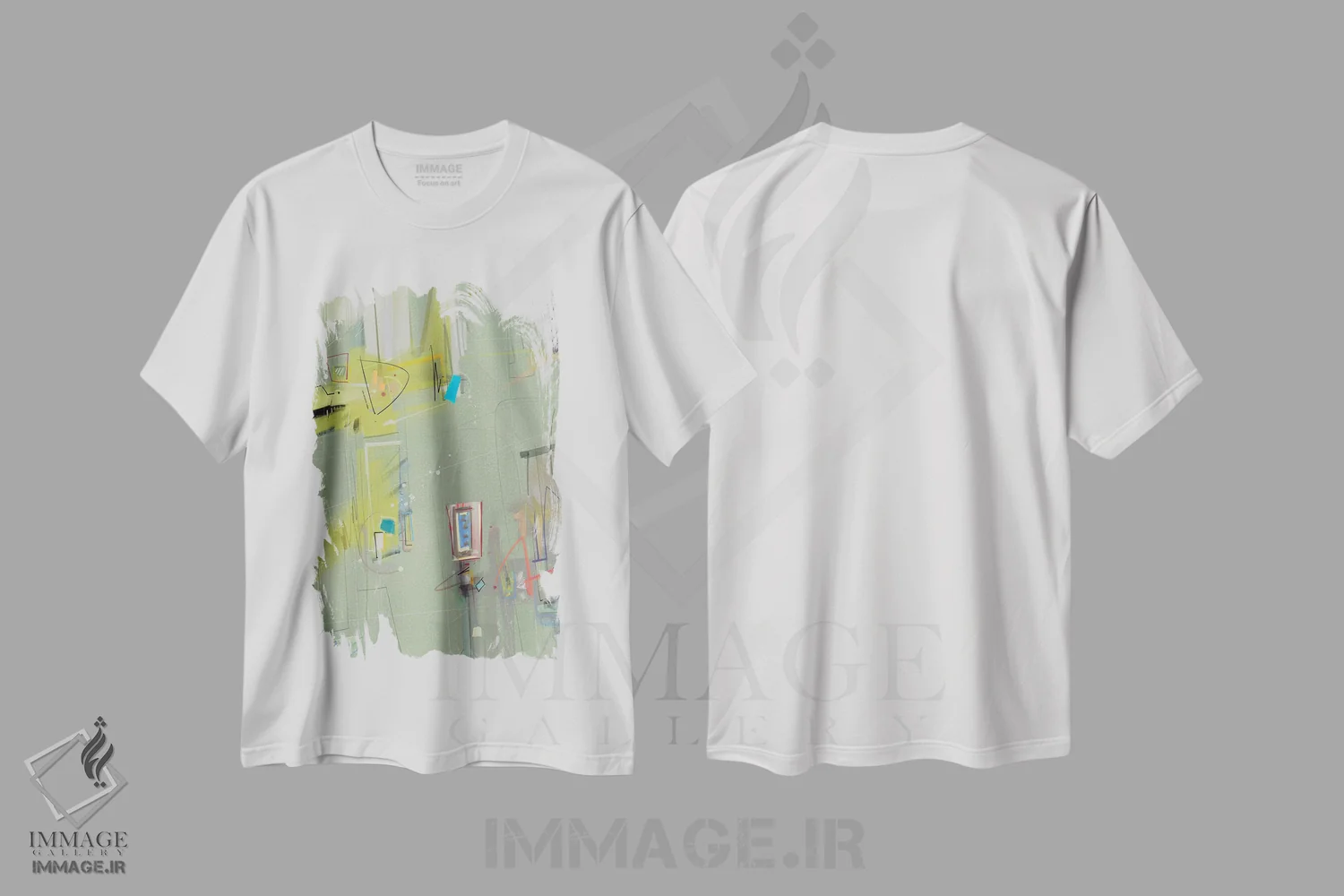 تیشرت سفید طرح دار قضیه ۵ اثر گییرمو آریسمندی | immage.ir