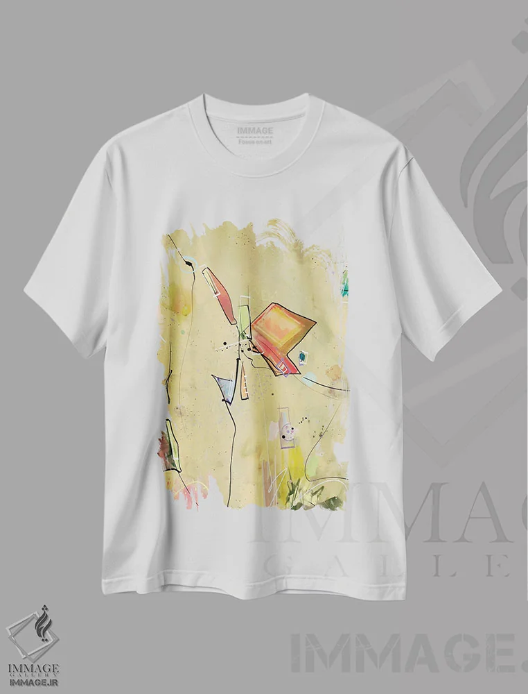 تیشرت سفید طرح دار باقیمانده ها ۱ اثر گییرمو آریسمندی | immage.ir