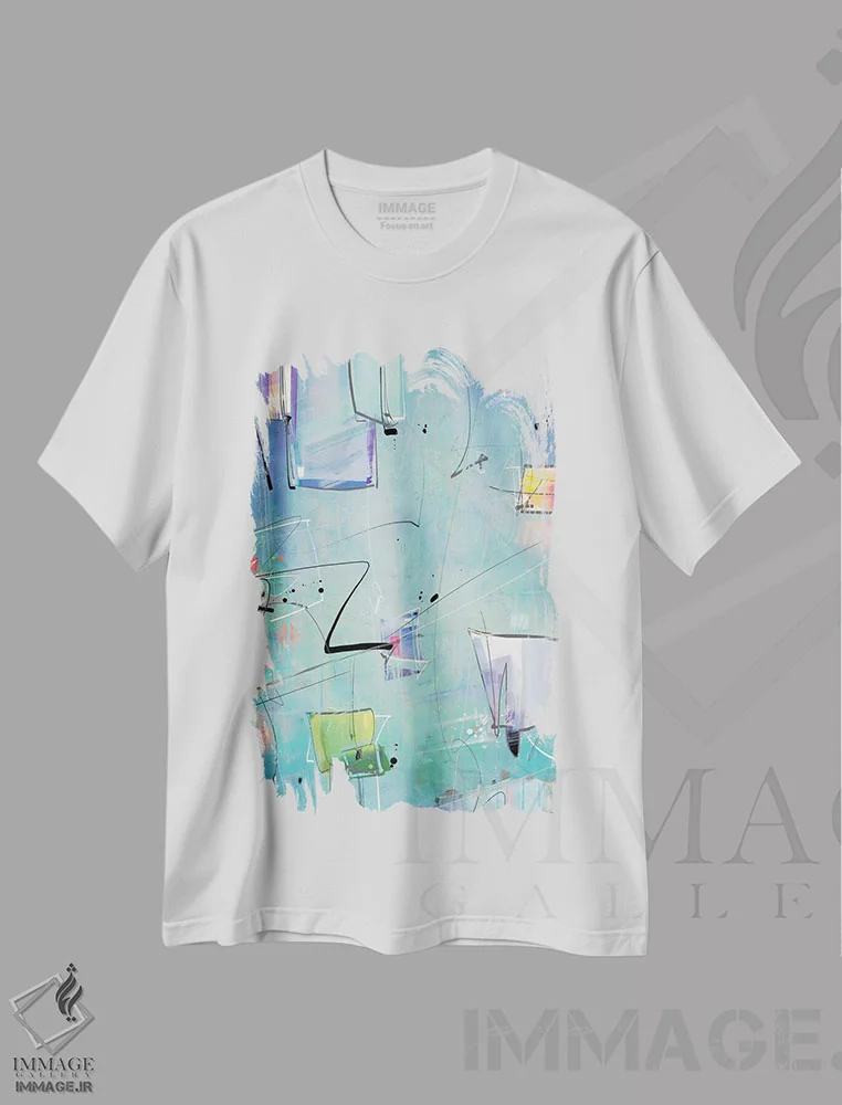 تیشرت سفید طرح دار آتول اثر گییرمو آریسمندی | فروشگاه ایماژ