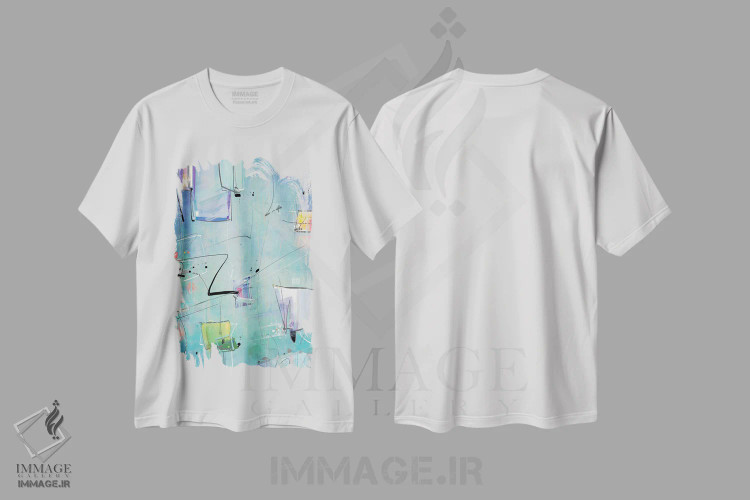 تیشرت سفید طرح دار آتول اثر گییرمو آریسمندی | فروشگاه ایماژ