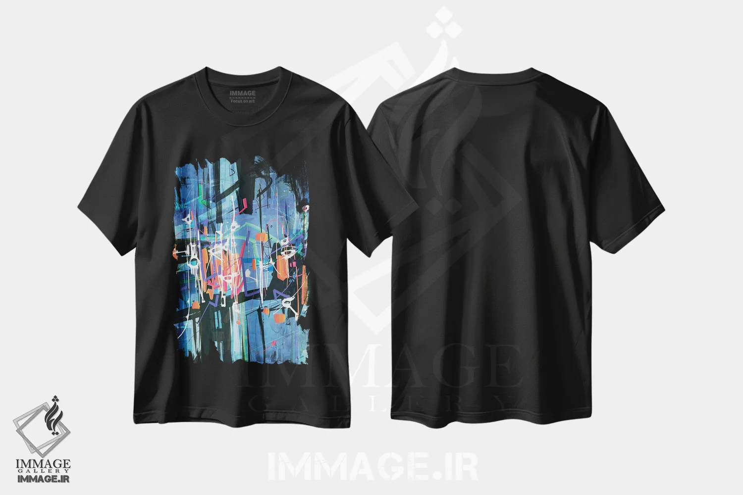 تیشرت مشکی طرح دار بدون عنوان ۲۸۰۱۲۰ اثر گییرمو آریسمندی | فروشگاه ایماژ