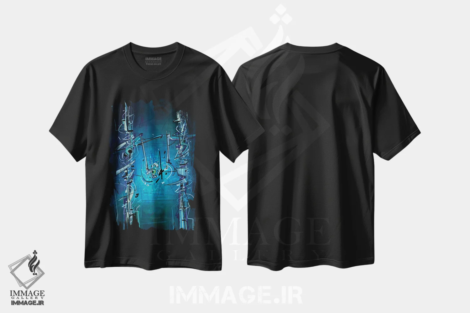 تیشرت مشکی طرح دار بدون عنوان ۱۶۰۱۲۰ اثر گییرمو آریسمندی | فروشگاه ایماژ