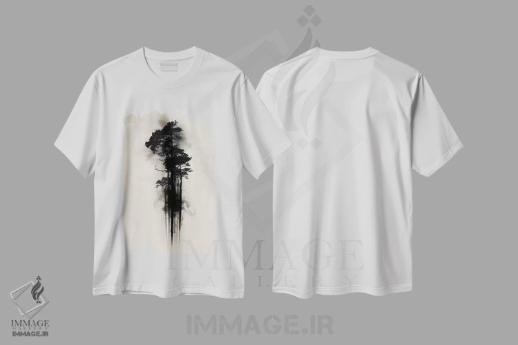 تیشرت سفید طرح دار جنگل افسون شده، هنر دیجیتال اثر نیکلاس گوستافسون | فروشگاه ایماژ