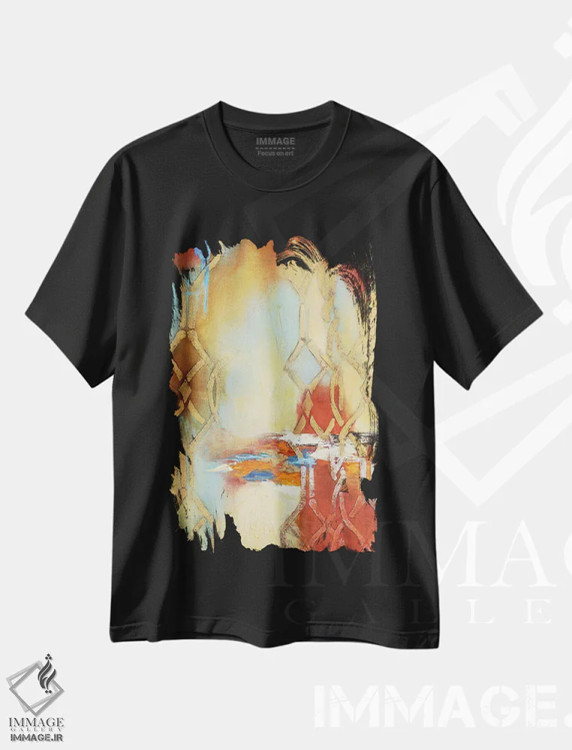 تیشرت مشکی طرح دار مجموعه معمایی ۷، آبستره اثر گابریلا ویارریل | immage.ir