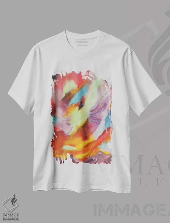 تیشرت سفید طرح دار فرشته انتزاعی ۱ اثر گابریلا ویارریل | immage.ir