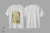 تیشرت سفید طرح دار طلایی در صورتی ۲ اثر گابریلا ویارریل | فروشگاه ایماژ