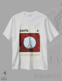 تیشرت سفید طرح دار شهر پاریس، تزئینی اثر گاستروورلد | immage.ir