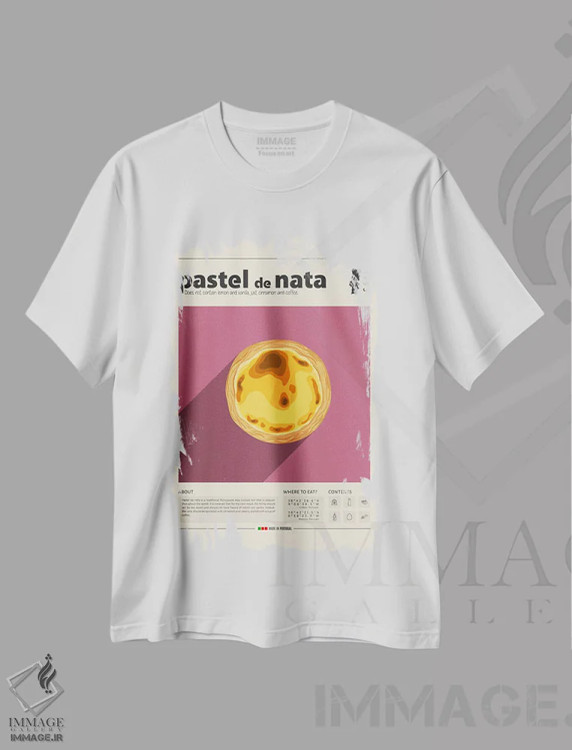 تیشرت سفید طرح دار پاستل ده ناتا، تزئینی اثر گاستروورلد | فروشگاه ایماژ