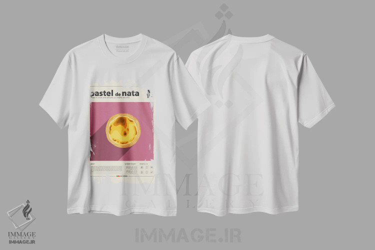 تیشرت سفید طرح دار پاستل ده ناتا، تزئینی اثر گاستروورلد | فروشگاه ایماژ