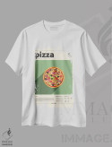 تیشرت سفید طرح دار پیتزا ۲، تزئینی اثر گاستروورلد | immage.ir