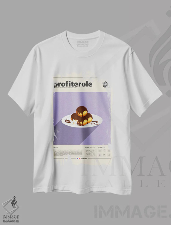 تیشرت سفید طرح دار پرفیت رول، تزئینی اثر گاستروورلد | فروشگاه ایماژ