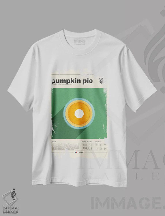 تیشرت سفید طرح دار پای کدو حلوایی، تزئینی اثر گاستروورلد | immage.ir