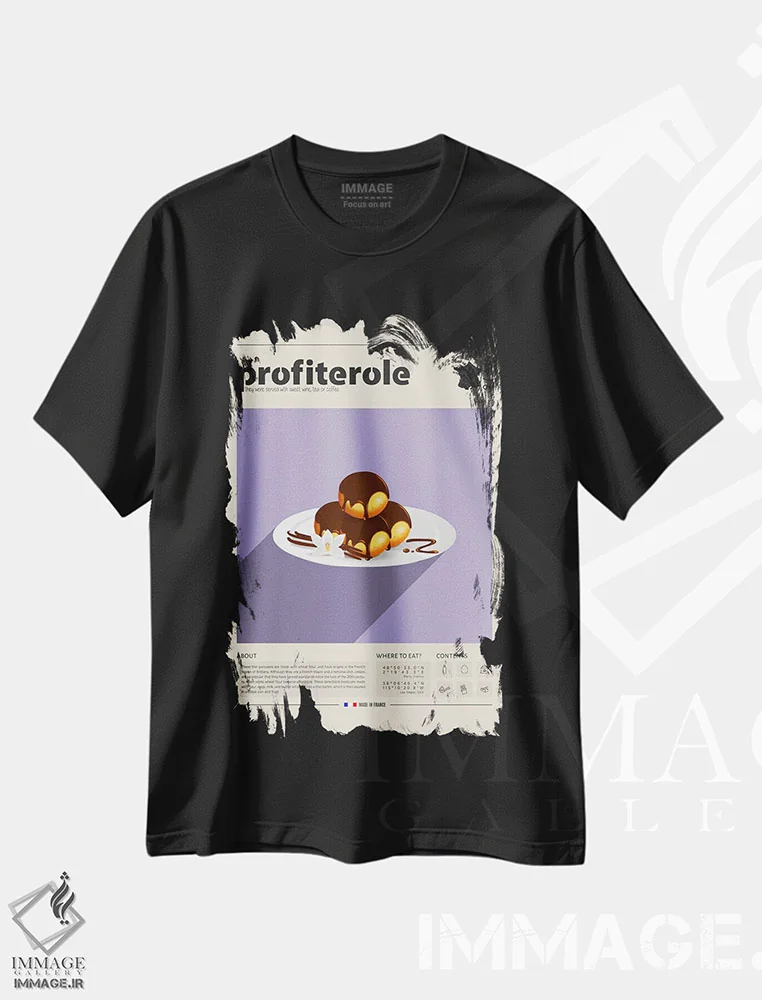 تیشرت مشکی طرح دار پرفیت رول، تزئینی اثر گاستروورلد | immage.ir