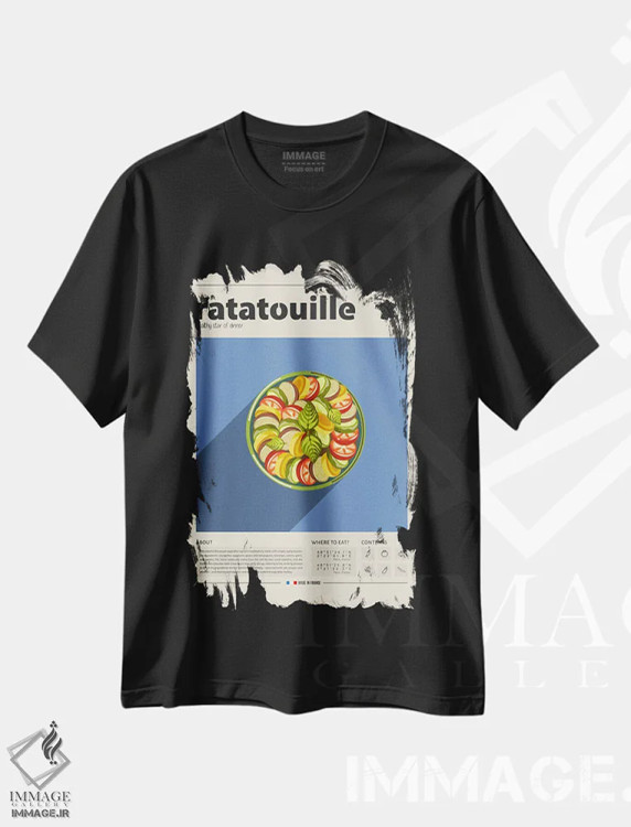 تیشرت مشکی طرح دار رتاتویی، تزئینی اثر گاستروورلد | immage.ir