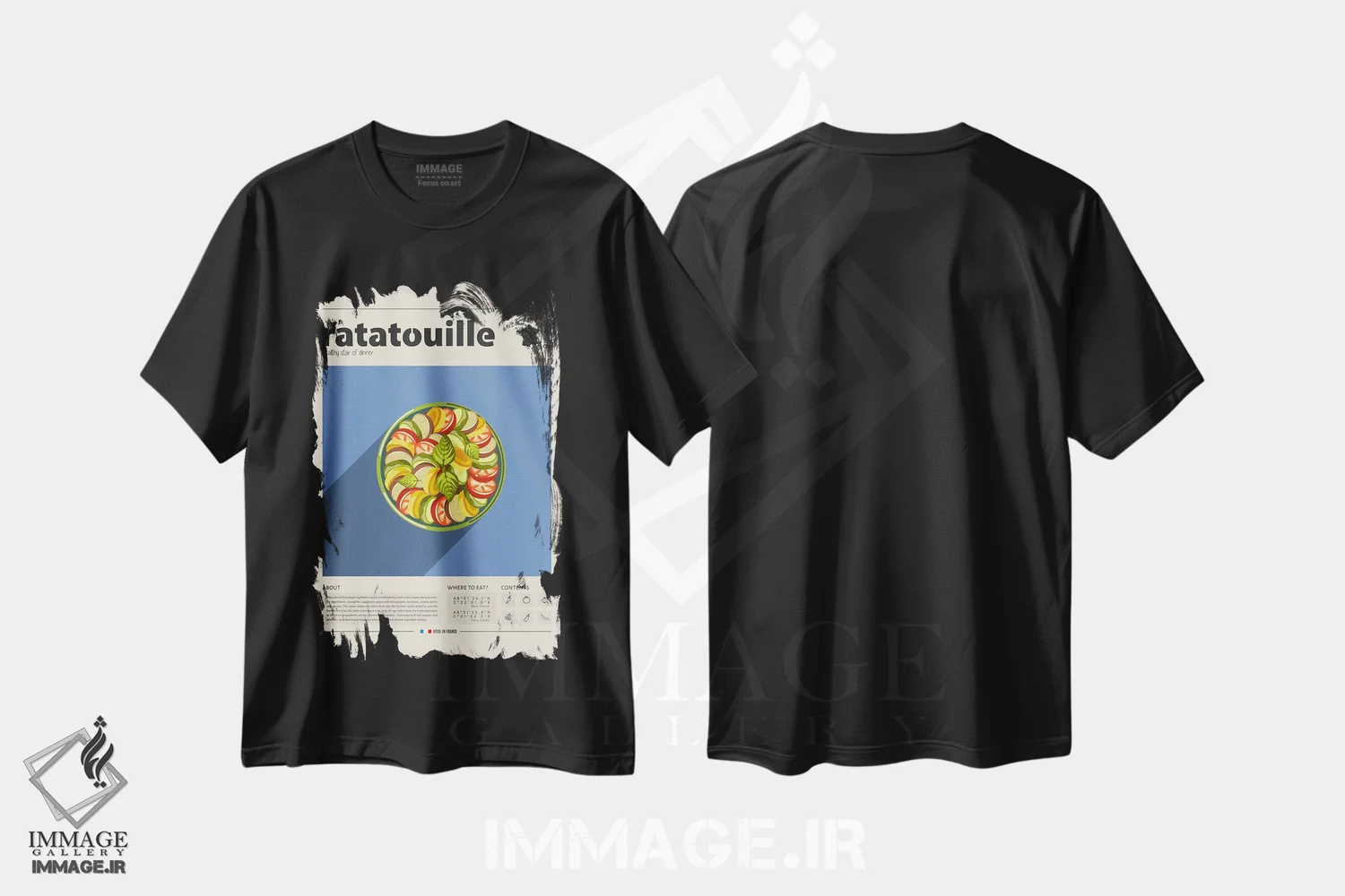 تیشرت مشکی طرح دار رتاتویی، تزئینی اثر گاستروورلد | immage.ir